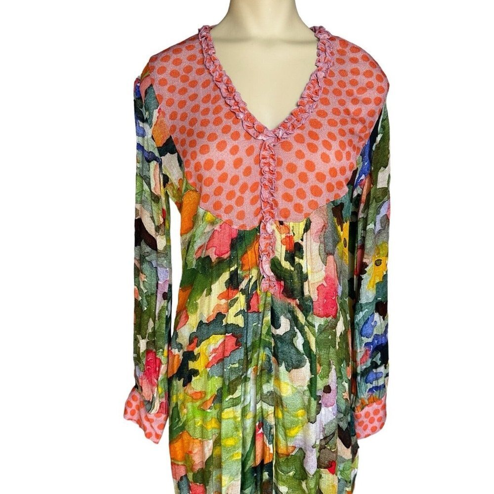 Bl^nk London Anthropologie Lucia Tunic Dress Women's Extra Small Floral Tropical